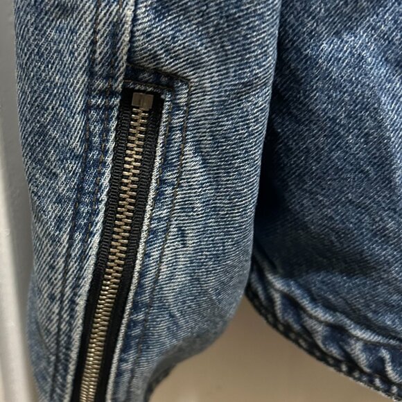 Men's Made in USA; Harley Davidson “Biker Blues” Jean Bomber Jacket- Size 2 XL - Picture 11 of 16